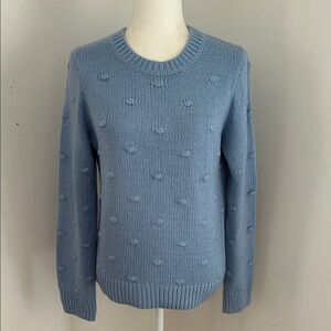 Lucky Brand Light Blue Bobble Knit Crew Neck Sweater sz M